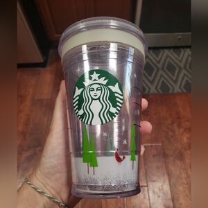 Starbucks 2011 Holiday Christmas Winter Reusable Clear Cold Cup Tumbler